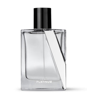 Victoria's Secret side profile of VS Him Platinum highlighting bottle shape and finish for appeal