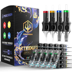 Vidattx POSEIDON front packaging showing 50 disposable cartridges and kit benefits