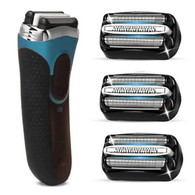 VIDSA front view of three-pack replacement heads showing compatibility and value