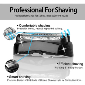 VIDSA shaver head installed on razor during use showing smooth contouring