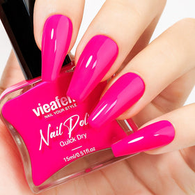 vieafenti bottle front view showing bright hot pink color and shine benefit