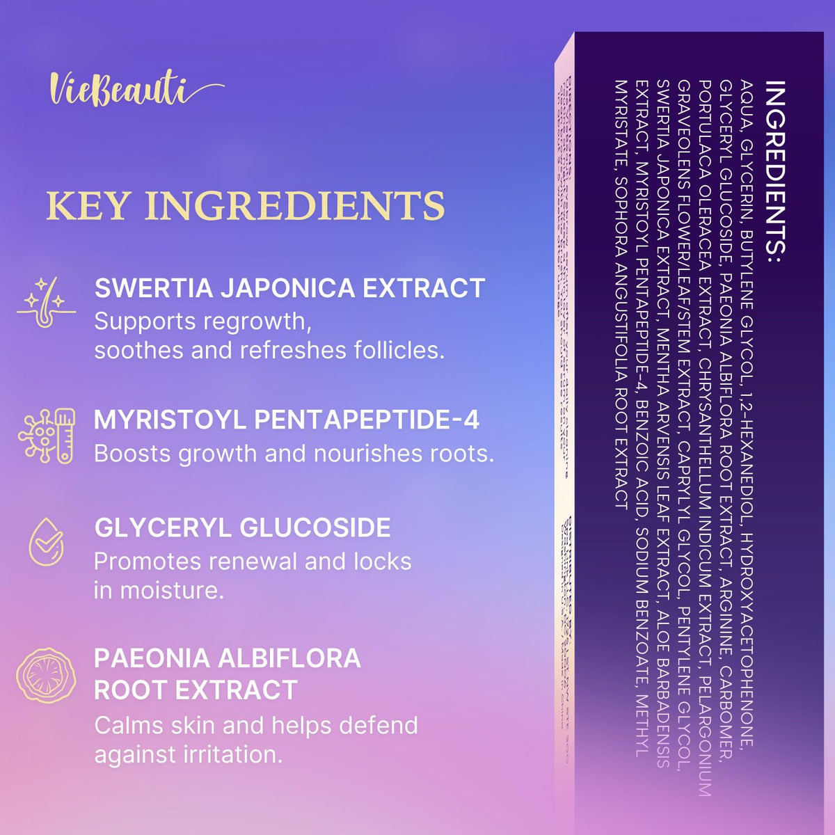 VieBeauti 3mL tube next to ruler showing compact travel size