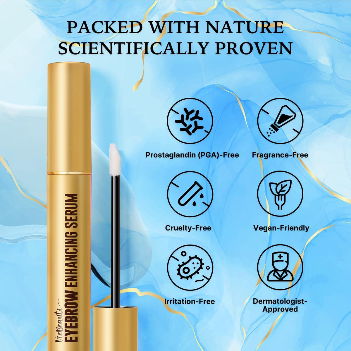 VieBeauti application on brow in use demonstrating targeted coverage