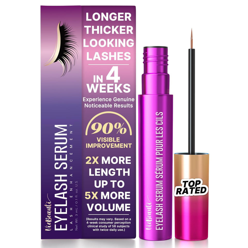 VieBeauti front packaging showing 3mL serum and branding, clear composition benefit