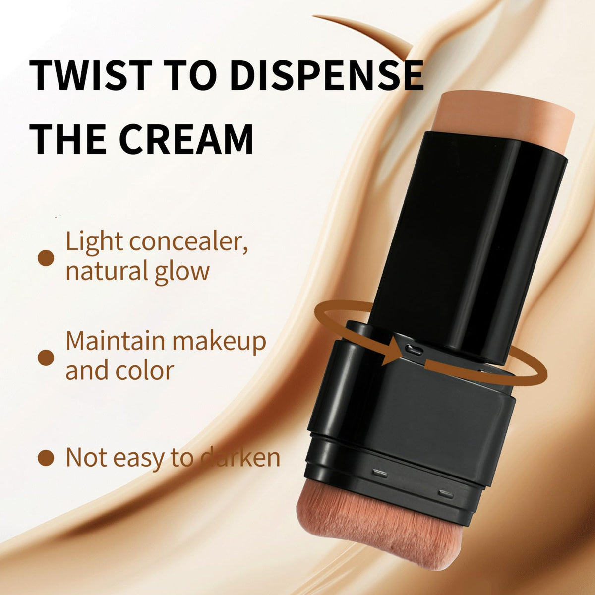 vienflona creamy foundation texture swatched, highlights smooth blendability benefit