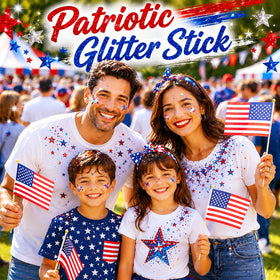 vienflona glitter stick with water droplets showing waterproof wear during outdoor events