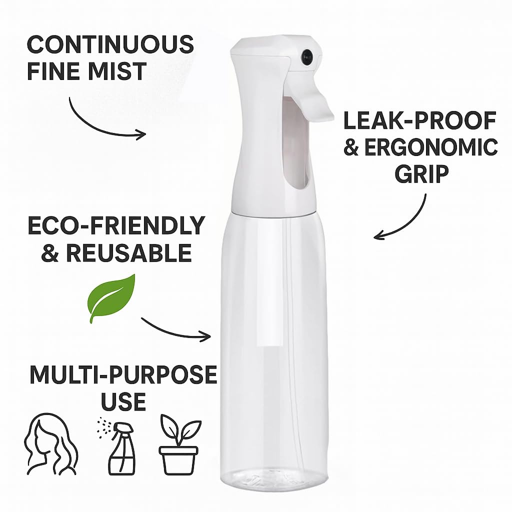 VIGOR PATH misting indoor plants in a living room to promote gentle hydration