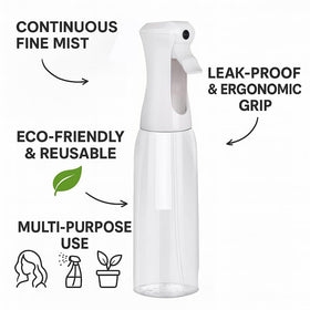 VIGOR PATH misting indoor plants in a living room to promote gentle hydration