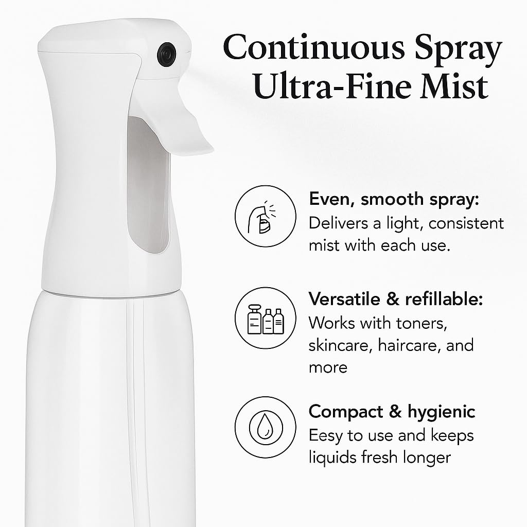 VIGOR PATH spraying hair during styling to demonstrate even coverage and control