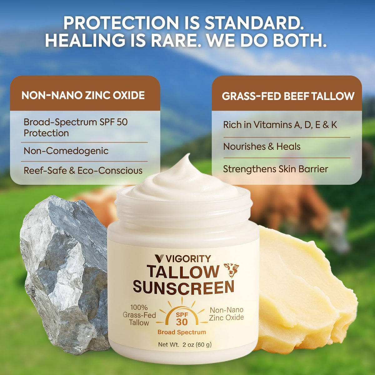 Vigority applied on hand demonstrating moisturizing, non-greasy finish