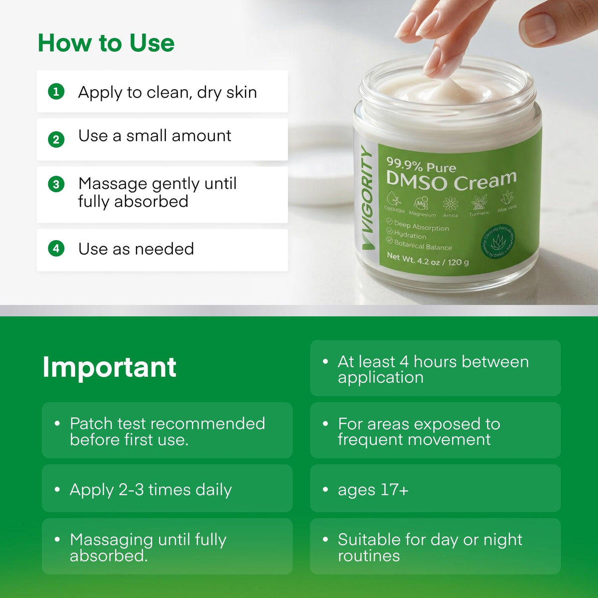 Vigority jar in hand to show travel-friendly 3.53oz size and portability