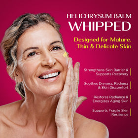 Applying Vigority balm to hand to hydrate and strengthen skin barrier