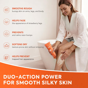 Vigority lotion applied to elbow showing smoother, hydrated skin results