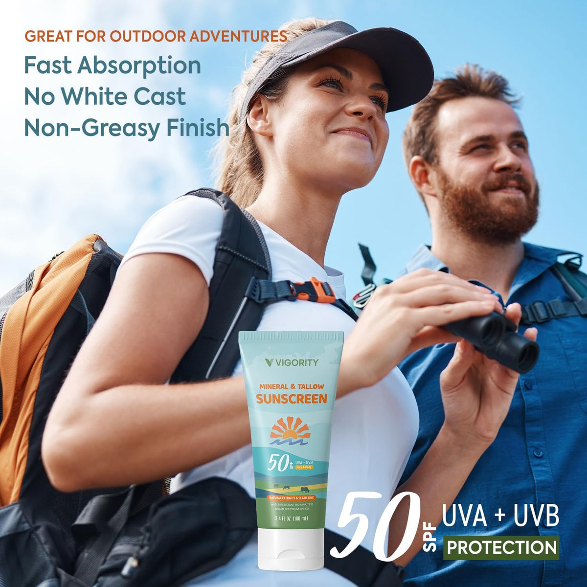 Vigority close-up texture of creamy mineral tallow sunscreen for smooth application
