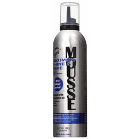 Vigorol mousse front can showing label and glossy styling benefit