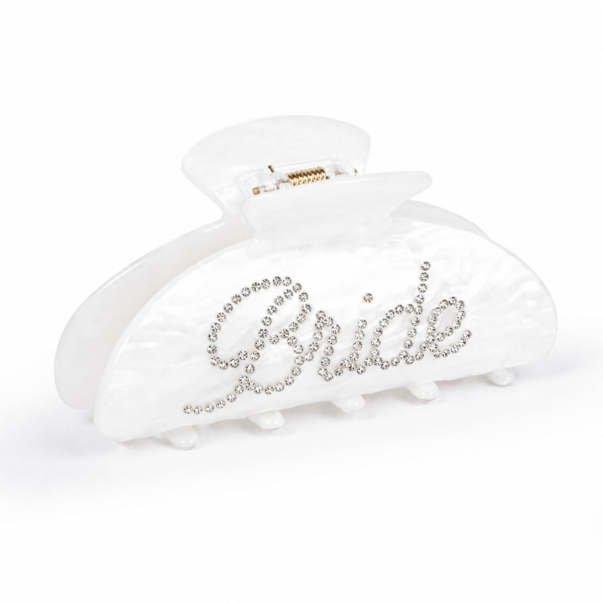 Vigorpace front view of Bride claw clip shows elegant sparkle and secure hold