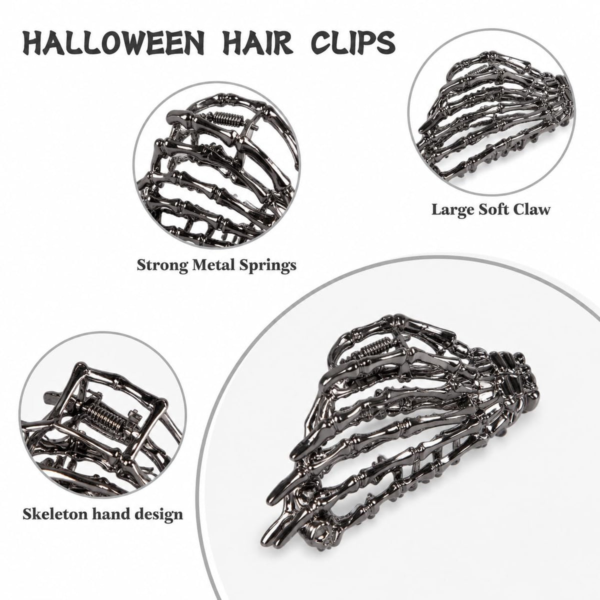 Vigorpace four clips laid out to show size range and styling options