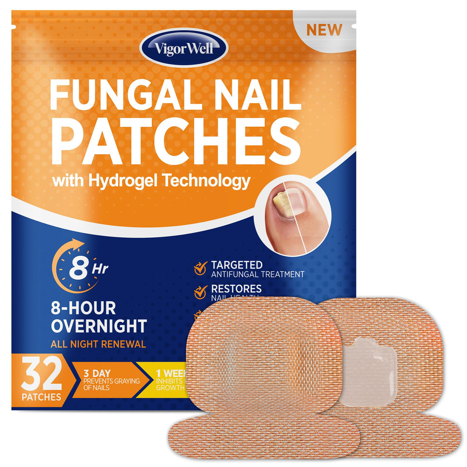 VigorWell front packaging showing 32 patches and benefits