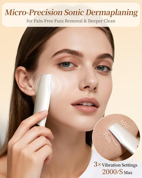 VIKICON Groomer LED illumination revealing fine peach fuzz for accurate removal
