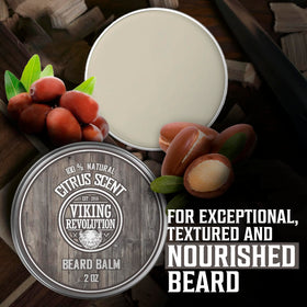 Viking Revolution balm warmed on hands for even application benefit