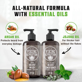 Viking Revolution argan and jojoba oils pictured to show moisturizing benefits