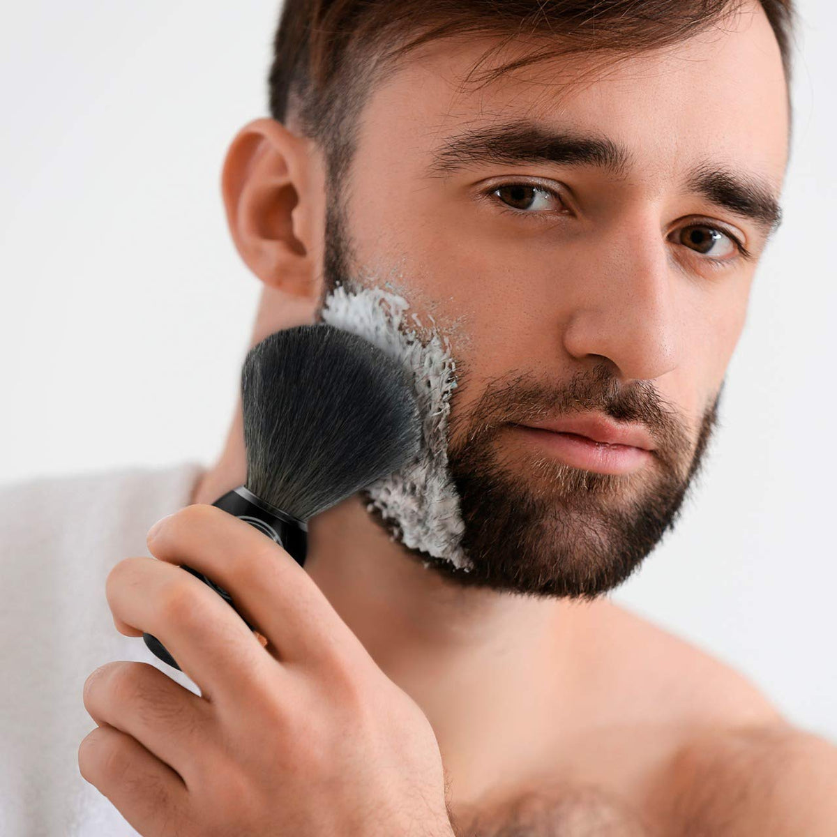 Viking Revolution handle detail demonstrating sturdy grip for precise shaving strokes