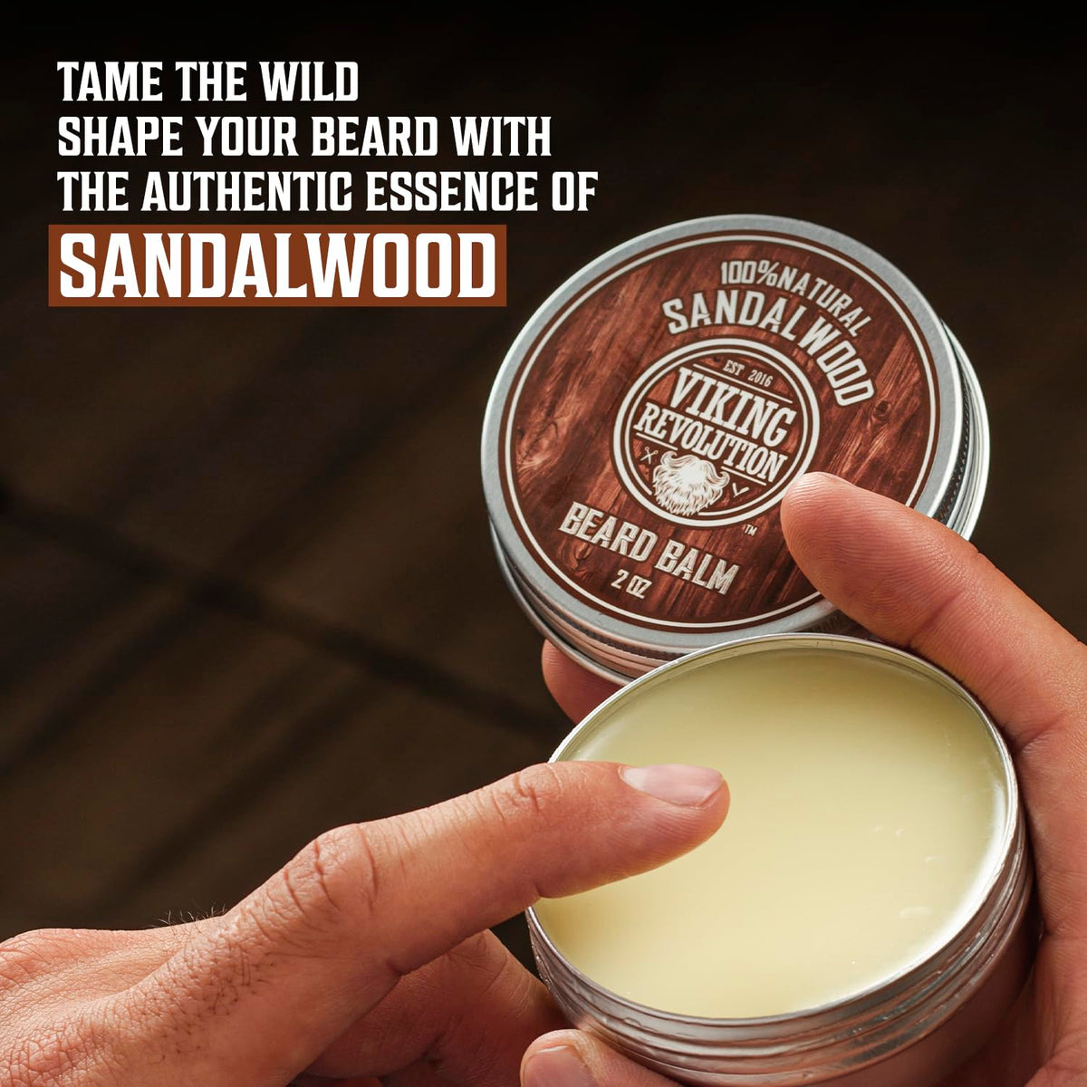 Viking Revolution balm open texture with smooth beeswax look