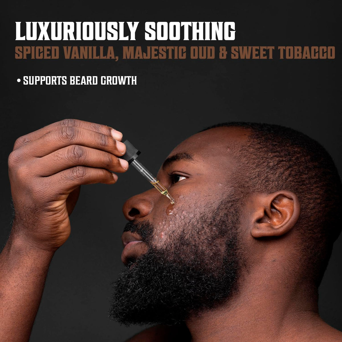 Viking Revolution beard in use being applied to facial hair for softer, tamed beard benefit