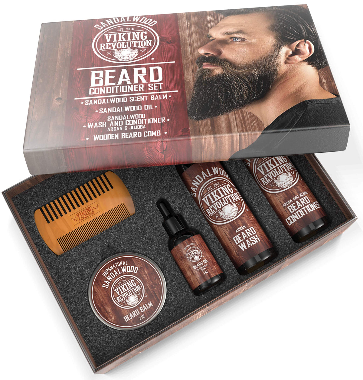 Viking Revolution beard oil being applied for softer facial hair