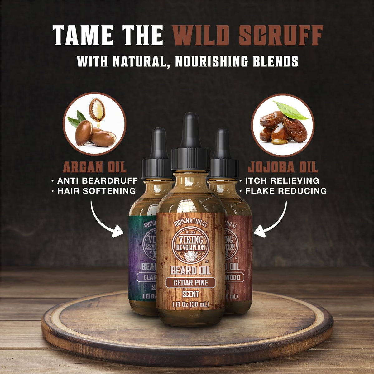 Viking Revolution oil drop on skin showing lightweight texture and quick absorption