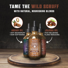 Viking Revolution oil drop on skin showing lightweight texture and quick absorption