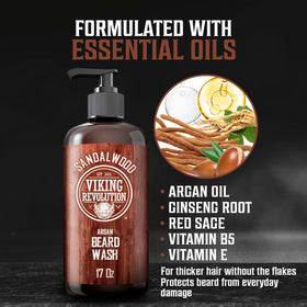 Viking Revolution close-up of argan and jojoba oils highlighting nourishing benefit