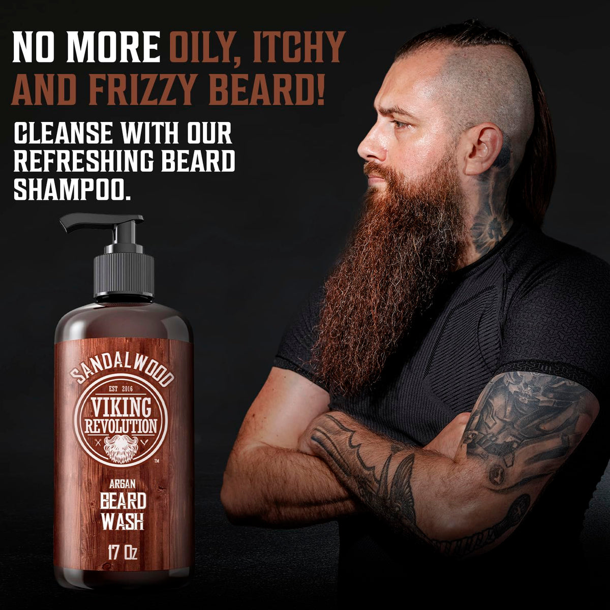 Viking Revolution pour of shampoo texture showing smooth formula for easy application