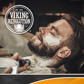 Viking Revolution brush with soap puck illustrating efficient lathering with soaps