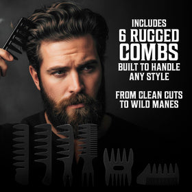 Viking Revolution comb set arranged to display variety and precise styling benefit