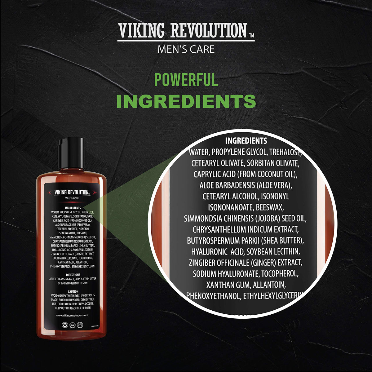 Viking Revolution cream on hand illustrating recommended amount and quick absorption