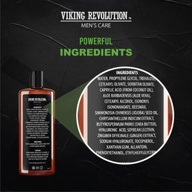 Viking Revolution cream on hand illustrating recommended amount and quick absorption