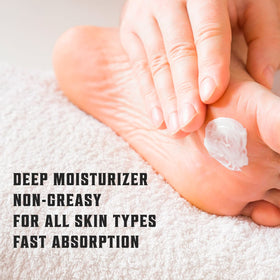 Viking Revolution cream being massaged into a heel for fast hydration and smoothness