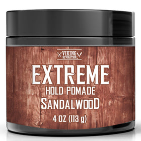Viking Revolution jar front view showing sandalwood pomade and strong hold