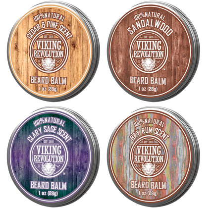 Viking Revolution front pack shot showing four tin labels and tidy presentation benefit: easy scent selection
