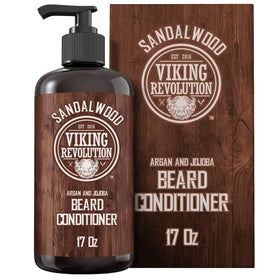 Viking Revolution front bottle view showing conditioner packaging and benefit of softening beard
