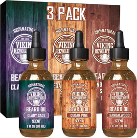 Viking Revolution front packaging trio showing 1oz bottles and labels, promotes variety