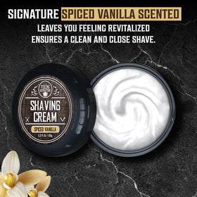 Viking Revolution applied on face during shave reducing razor friction