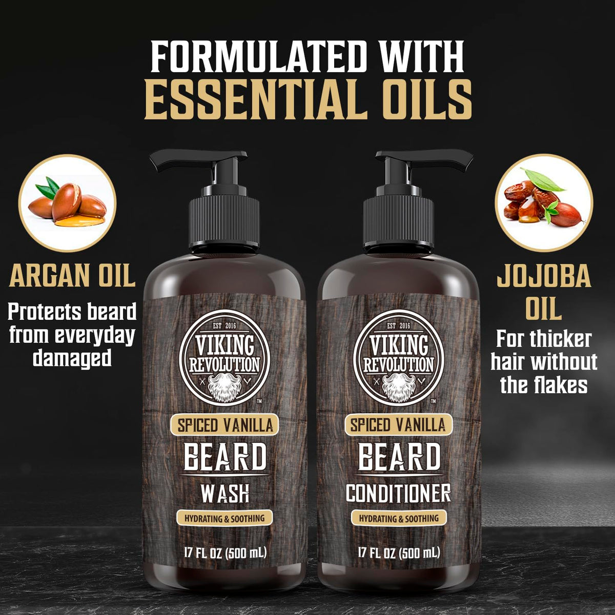 Viking Revolution in-use image washing wet beard for cleaner skin and hair