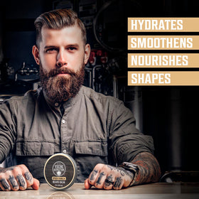 Viking Revolution arranged argan and jojoba oils near tin highlighting nourishing ingredient benefits