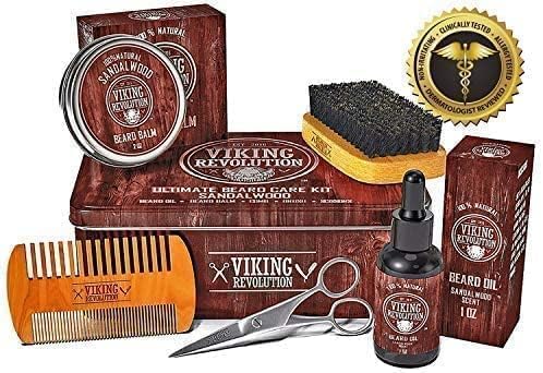 Viking Revolution grooming kit staged in travel bag for compact portability and convenience