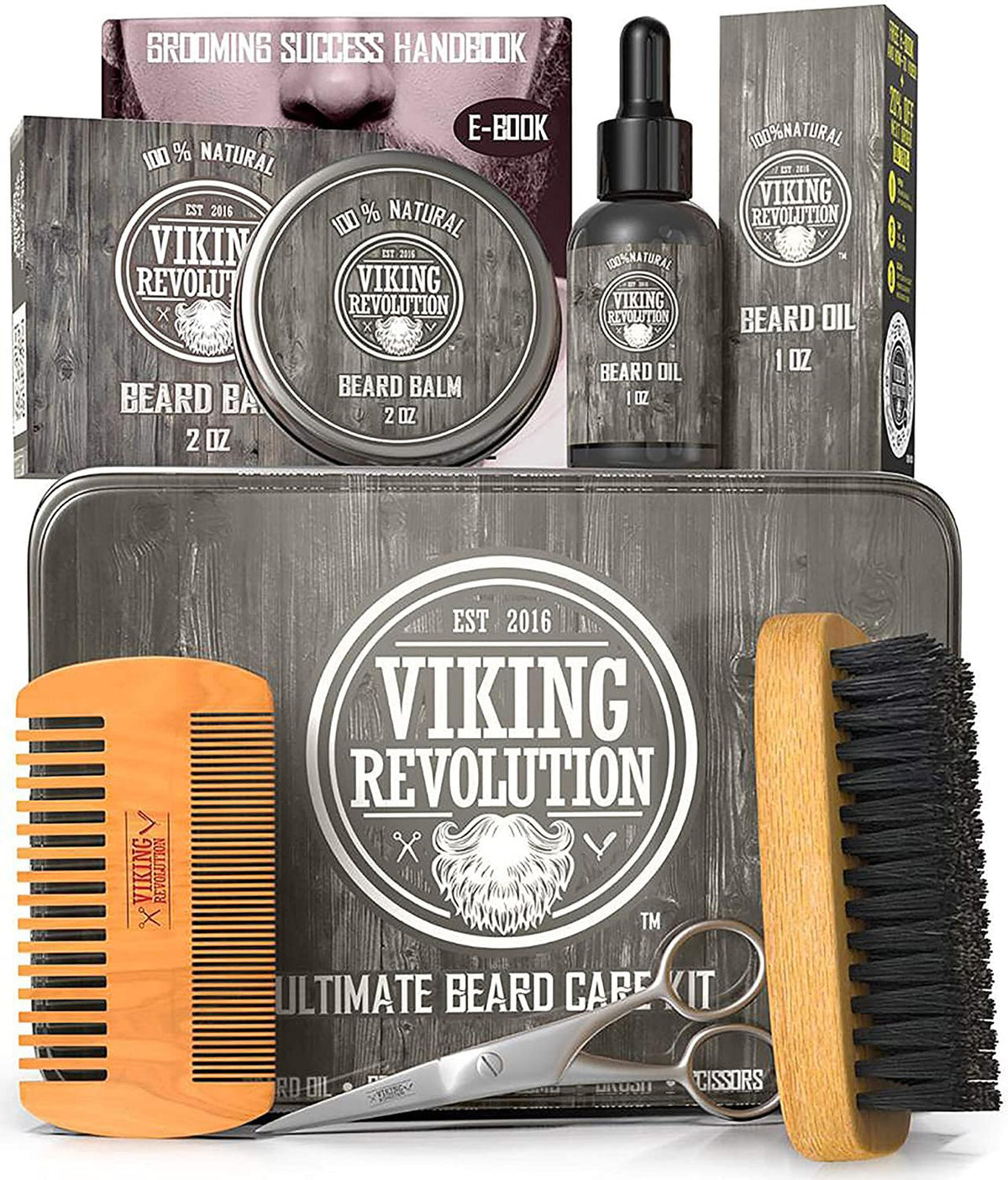 Viking Revolution metal tin kit front view for tidy storage and gifting