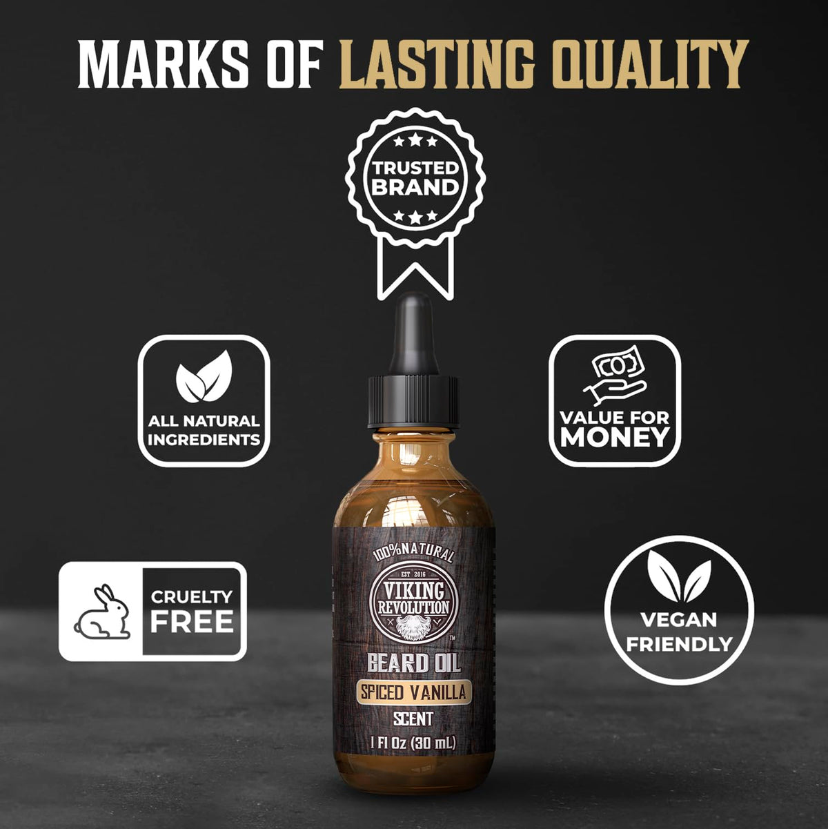Viking Revolution label close-up listing argan and jojoba ingredients