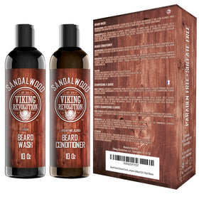 Viking Revolution beard shampoo lather on stubble demonstrating gentle deep cleansing