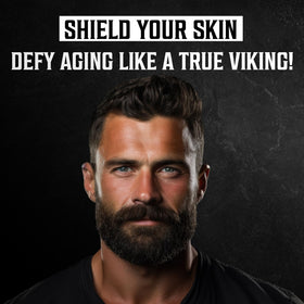 Viking Revolution on bathroom shelf in lifestyle scene promoting daily routine use